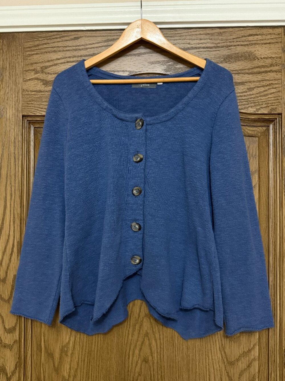 Willow Vintage Cotton Knit Cardigan with Asymmetrical Hem - Picture 1 of 10